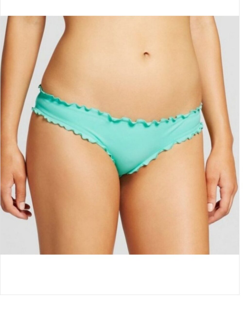 Shade & Shore Blue green Ruffle Cheeky Bikini Swim Bottoms